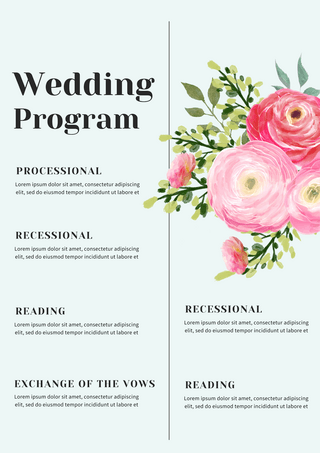 婚礼方案计划花卉绿色海报