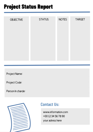 项目状态报告简约商务蓝色灰色模板