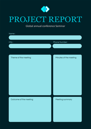 年终总结海报模板_项目状态报告蓝色模板