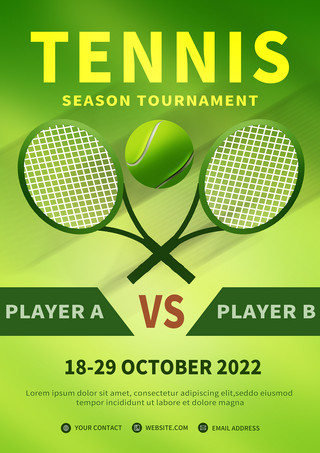 商务团队图标海报模板_网球比赛传单