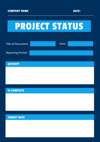 项目状态报告蓝色商务海报
