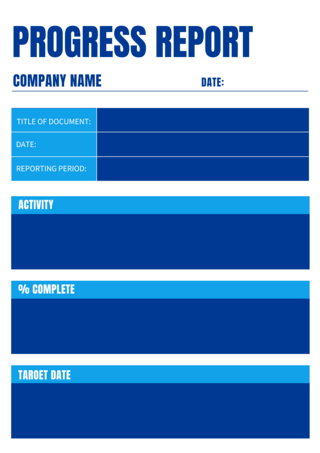 公司报告海报模板_项目状态报告蓝色商务海报