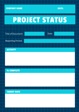 公司报告海报模板_项目状态报告蓝色商务海报