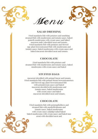 复古底纹印花海报模板_法国餐厅菜单高端印花模板