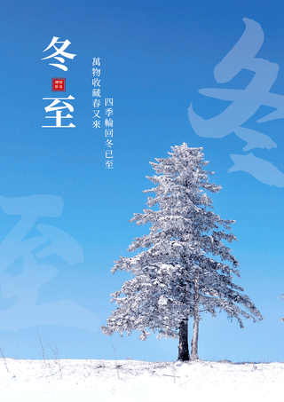 雪景冬至传统节气摄影图宣传海报