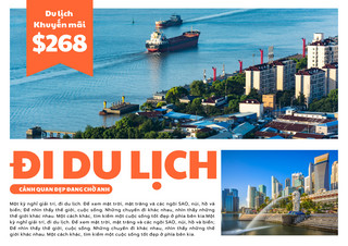 旅游海报模板_越南旅游宣传传单美丽城市旅行传单模版