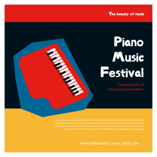 音乐会节目单海报模板_音乐节乐器钢琴