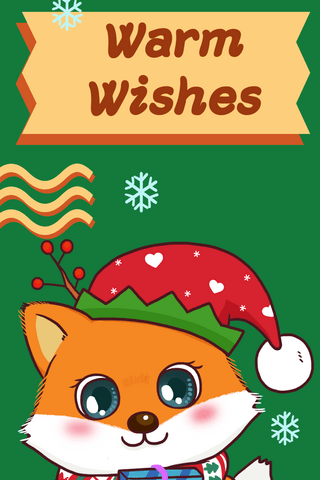 可爱的小动物海报模板_圣诞节小狐狸