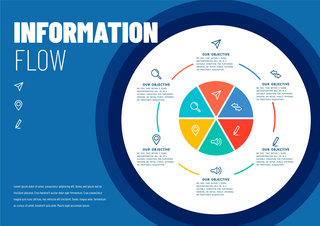 商务图表信息图表海报模板_信息流程图模版商务蓝色