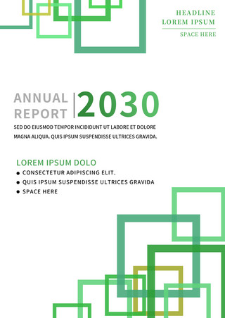 办公海报模板_绿色几何图形商务报告传单