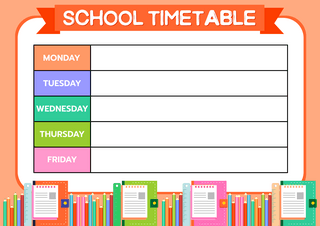 课表课程表海报模板_卡通教育学校计划表学校时间表