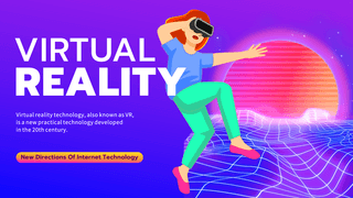 互联网虚拟现实技术横幅虚拟世界体验横幅模版