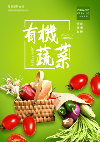 有机农场蔬果美食健康食品宣传海报