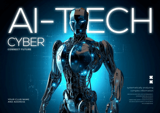 海报海报模板_机器人高科技人工智能网络数据宣传海报