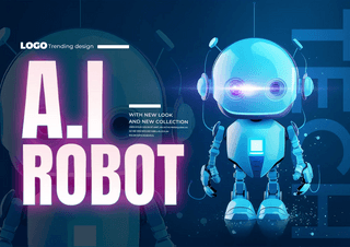 未来科技风格海报模板_机器人高科技数据网络人工智能宣传海报