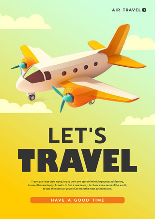 夏日海报模板_世界旅行飞机模板美丽飞机旅行海报 向量