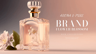 法国海报模板_花卉植物女士香水香氛摄影时尚网页横幅
