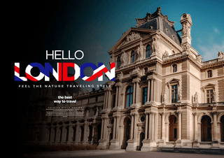 欧洲英国地标建筑物环球旅行宣传海报