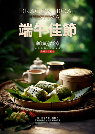粽子海报模板_端午佳节中国传统美食粽子节日海报