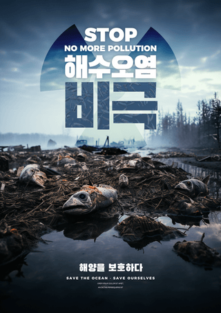 反塑料污染海报模板_海水污染核废水非法排放环境保护公益宣传海报