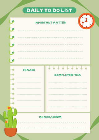 杂志海报模板_卡通待办事项模板便签纸计划清单 向量