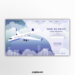 科坐标技坐标海报模板_蓝色航空公司旅行宣传banner