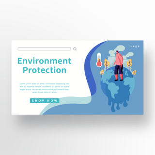 彩色节约能源保护地球环境banner宣传页面