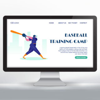 棒球俱乐部海报模板_棒球俱乐部插画风格网页