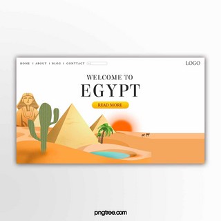 埃及版画海报模板_埃及旅游宣传网页设计