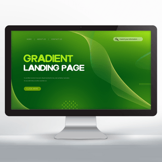 几何曲线彩色线条海报模板_绿色渐变抽象曲线网页设计
