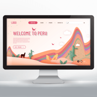 网站头图海报模板_现代秘鲁旅游网站网页设计