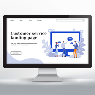 客户服务海报模板_客户服务落地页设计