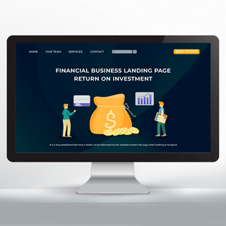 主页海报模板_深色商务风格理财公司主页