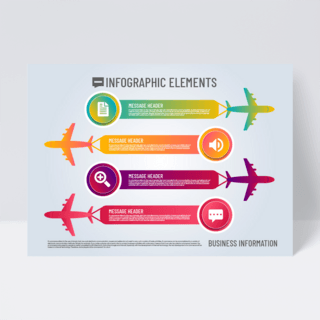 ppt海报模板_飞机元素信息图表