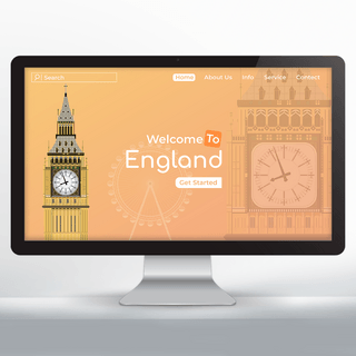 主页海报模板_欢迎来到英国旅行网页