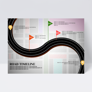 彩色立体道路年度报告目标数据信息图表设计传单