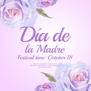 díade la madre紫色的花朵阿根廷母亲节社交媒体模板