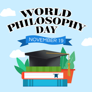 哲理海报模板_书本world philosophy day 节日社交媒体