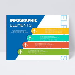 图表海报模板_蓝色简约商业表格飞机元素信息图表