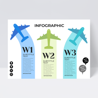 创意图表海报模板_简洁飞机元素信息图表传单