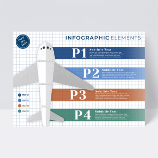手绘飞机元素信息图表传单