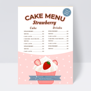 手绘蛋糕甜品店菜单设计