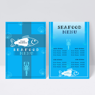 海底世界餐厅菜单蓝色风格