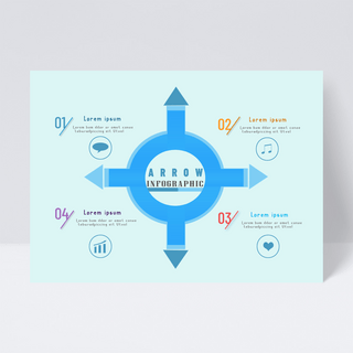 箭头元素海报模板_箭头元素信息图表设计蓝色箭头设计