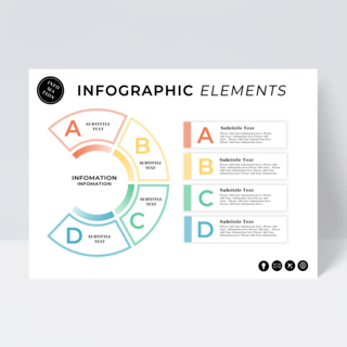 浅色半圆商业信息图表设计