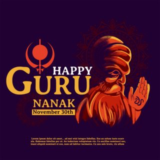 蓝色秋天海报模板_蓝色秋天guru nanak gurpurab sns