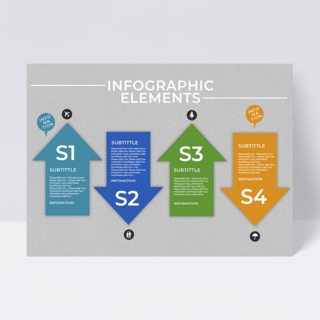 图表元素海报模板_上下箭头元素商业信息图表设计