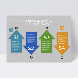 上下箭头元素商业信息图表设计