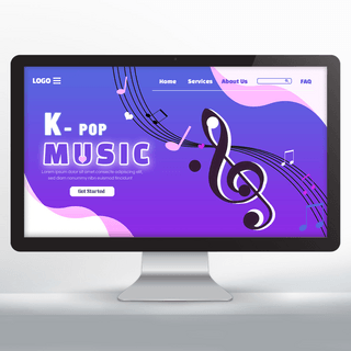k-pop 音乐文化节宣传主页音符黑色线谱