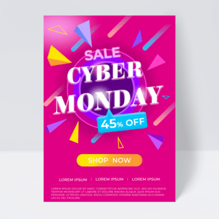 电子商务海报模板_商务商品贸易交易折扣电子商务cyber monday 促销传单